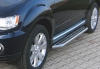 Боковые подножки (пороги) 60мм с площадкой для ног Mitsubishi (митсубиси) Outlander (оутлендер) XL (2010-2012) 